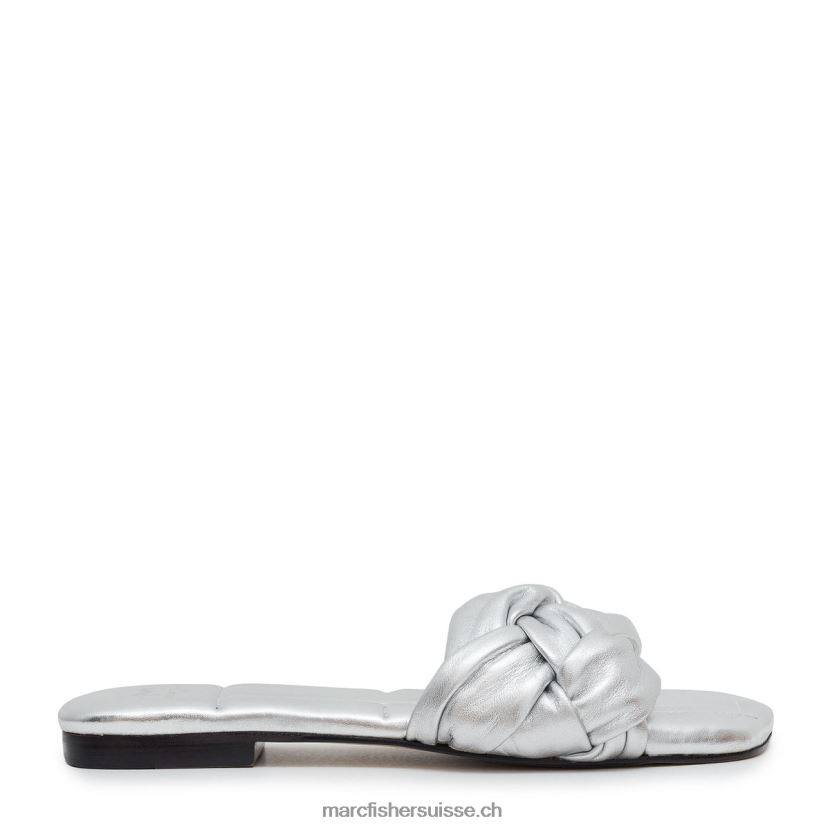femmes Marc Fisher sandale à enfiler miyuki 084JBX326 cuir argenté