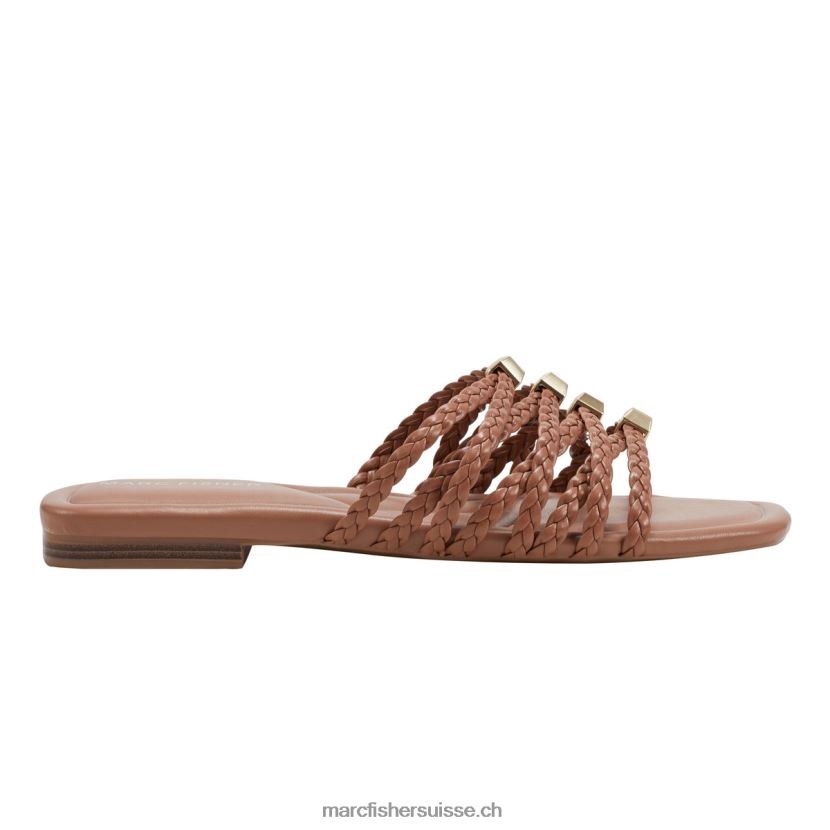 femmes Marc Fisher sandale à glissière plate lelina 084JBX444 naturel foncé