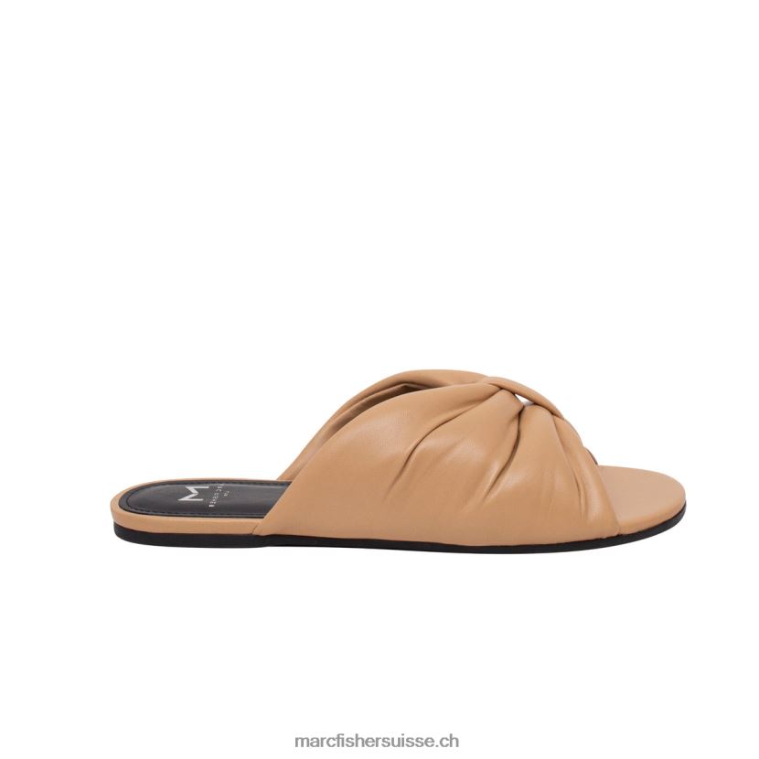 femmes Marc Fisher sandale à glissière plate olita 084JBX278 lumière naturelle