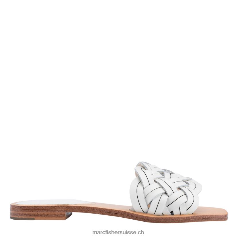 femmes Marc Fisher toboggan plat rebecca 084JBX324 cuir crème chic