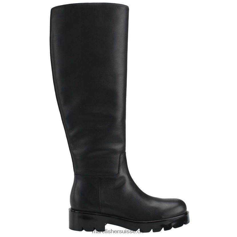 femmes Marc Fisher botte phidias à semelle crantée 084JBX157 Cuir noir