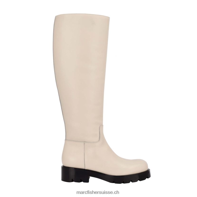 femmes Marc Fisher botte phidias à semelle crantée 084JBX175 cuir crème chic