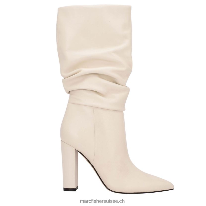 femmes Marc Fisher botte à talon gomer 084JBX183 cuir crème chic