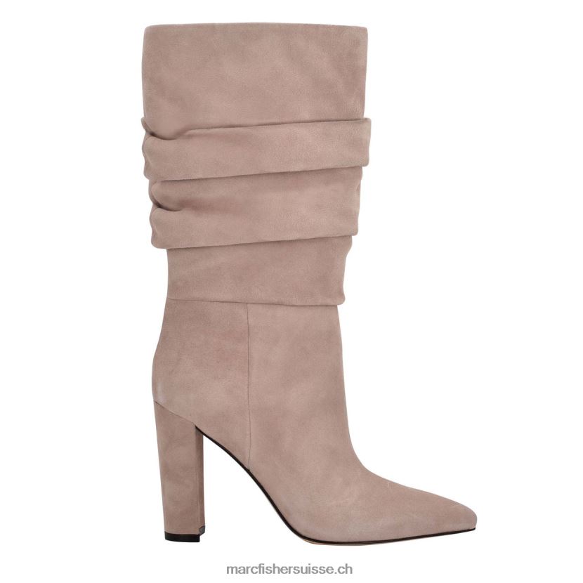 femmes Marc Fisher botte à talon gomer 084JBX184 daim taupe