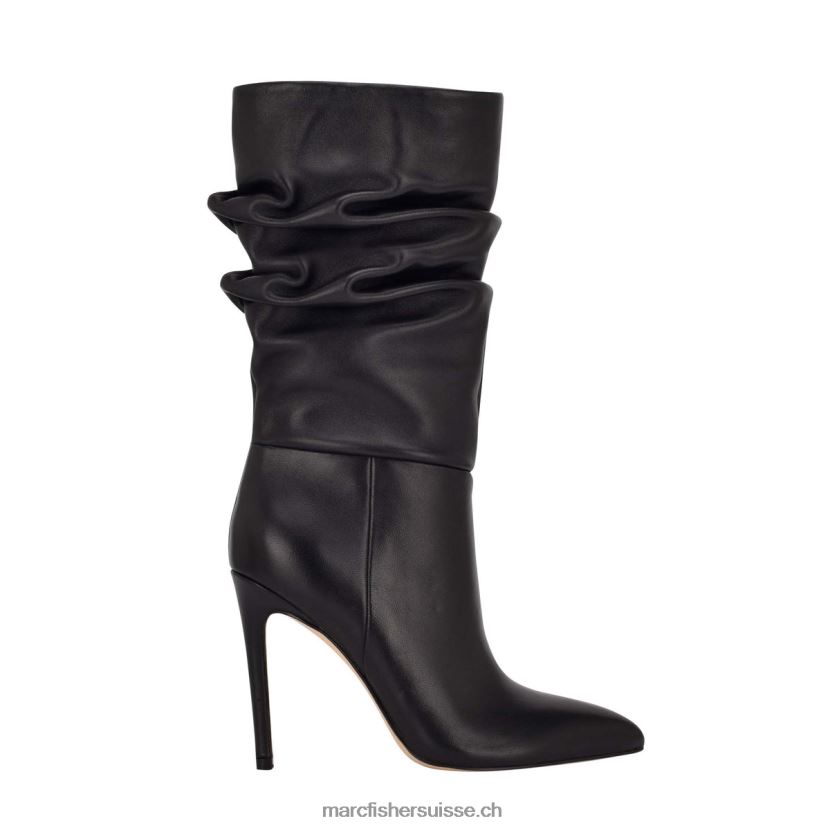 femmes Marc Fisher botte à talon romy 084JBX176 Cuir noir
