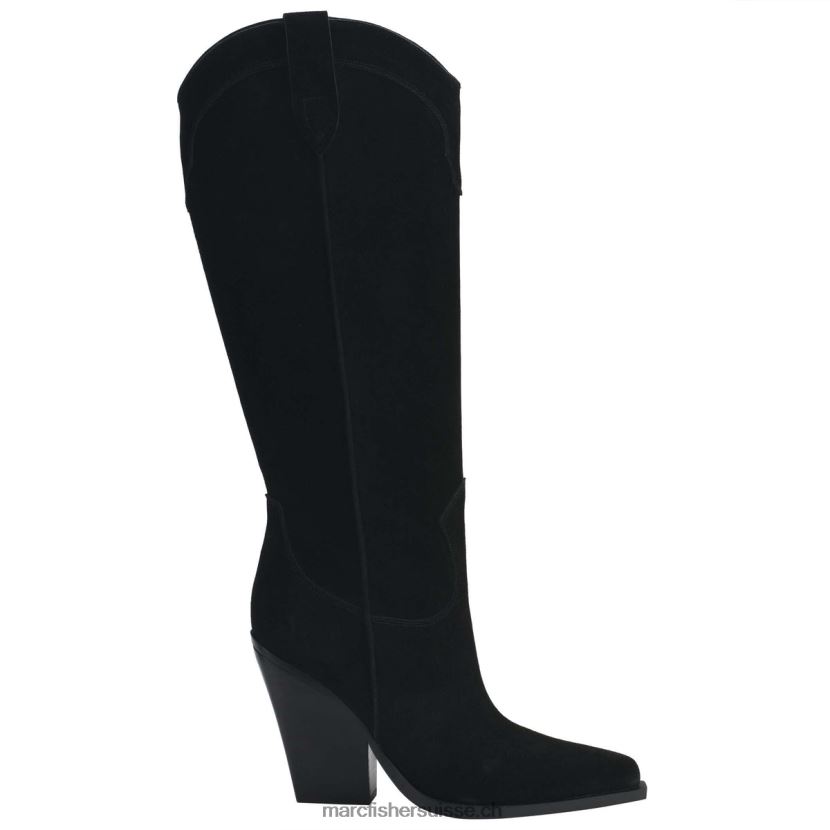 femmes Marc Fisher botte western nalita 084JBX143 Suède noir