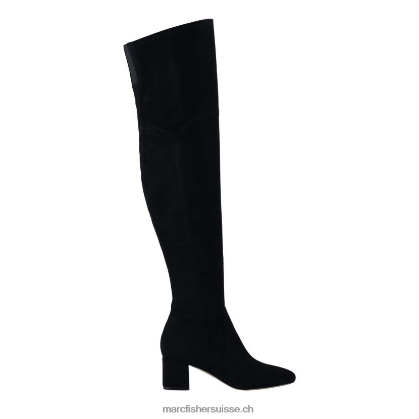 femmes Marc Fisher charlote sur la botte au genou 084JBX147 Suède noir