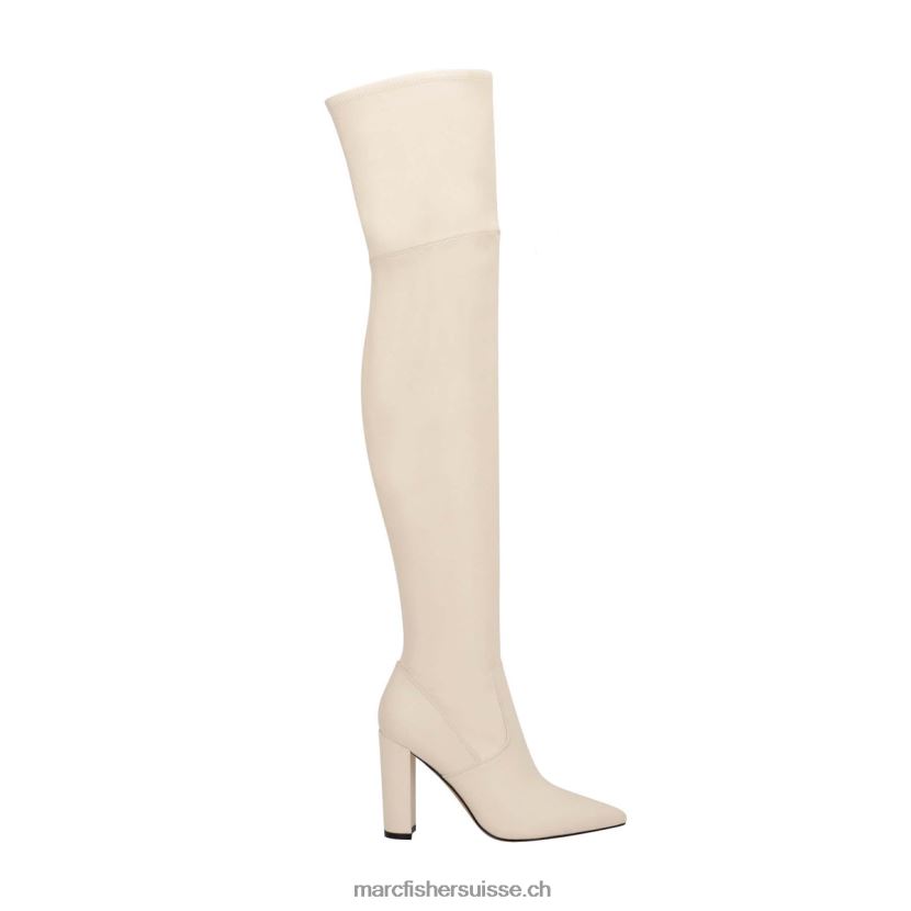 femmes Marc Fisher garalyn sur la botte au genou 084JBX164 cuir crème chic