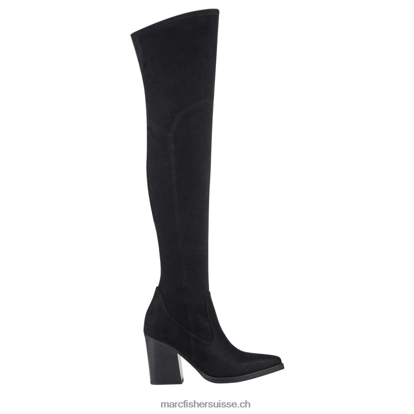 femmes Marc Fisher meyana sur la botte au genou 084JBX188 Suède noir