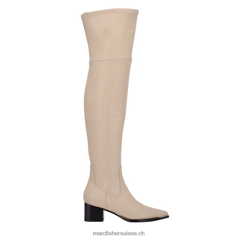 femmes Marc Fisher noemi cuissardes 084JBX181 cuir crème chic