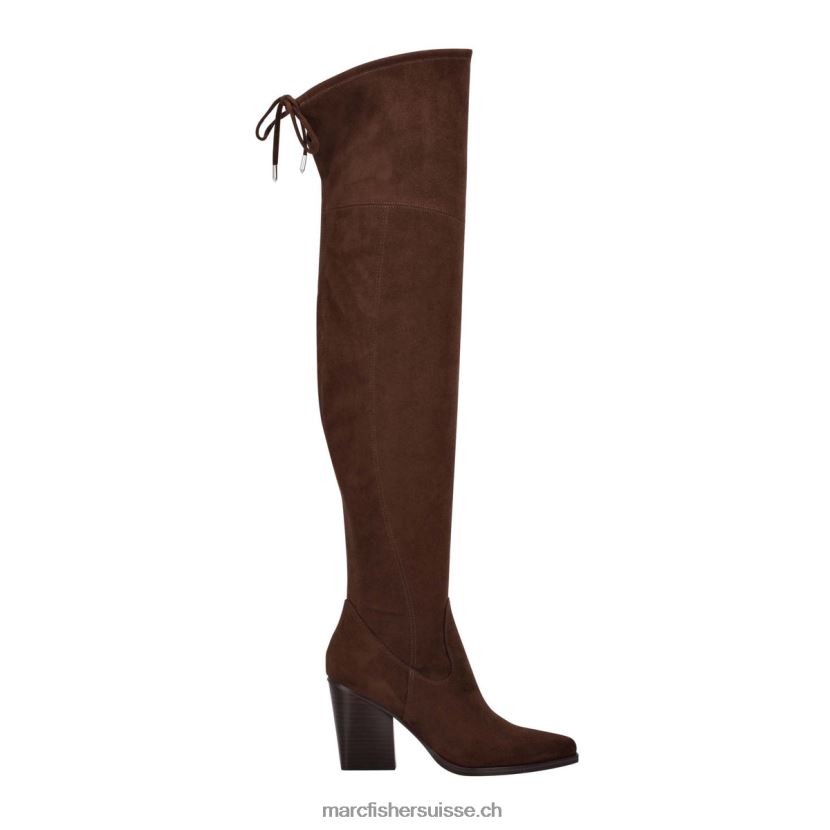 femmes Marc Fisher okun sur la botte au genou 084JBX170 daim marron