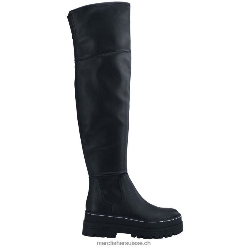 femmes Marc Fisher philly sur la botte au genou 084JBX149 Cuir noir