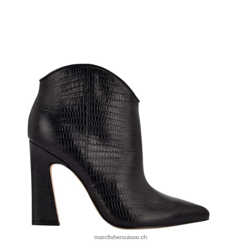 femmes Marc Fisher bottillon masina 084JBX111 cuir embossé croco noir