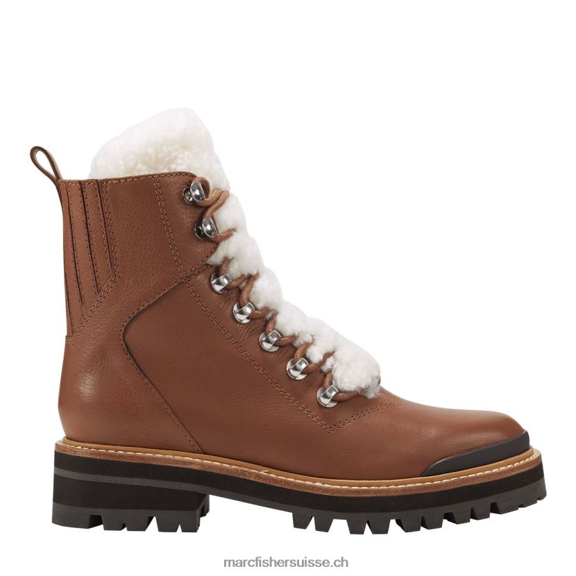 femmes Marc Fisher izzie bottines à semelle crantée 084JBX144 cuir naturel foncé