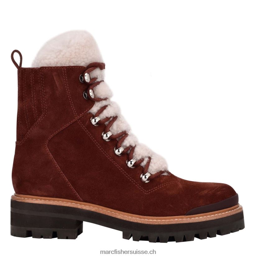 femmes Marc Fisher izzie bottines à semelle crantée 084JBX150 daim rouge foncé