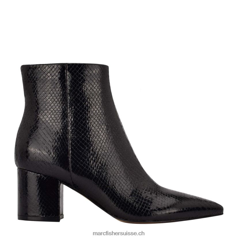 femmes Marc Fisher jarli bottine pointue 084JBX171 serpent en cuir noir