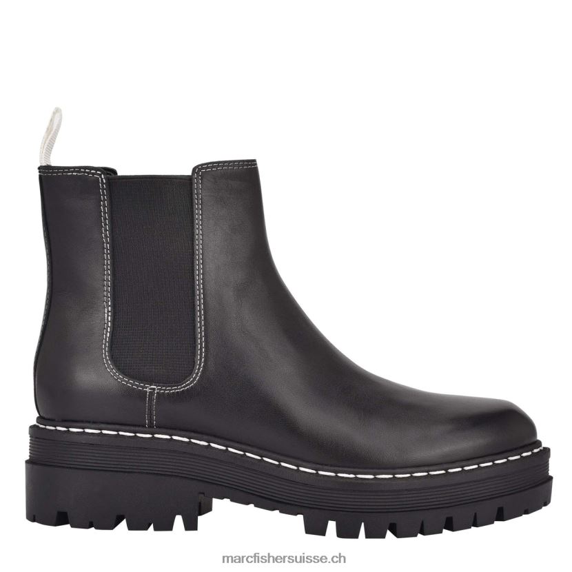femmes Marc Fisher pirro chelsea bottillon à semelle crantée 084JBX77 Cuir noir