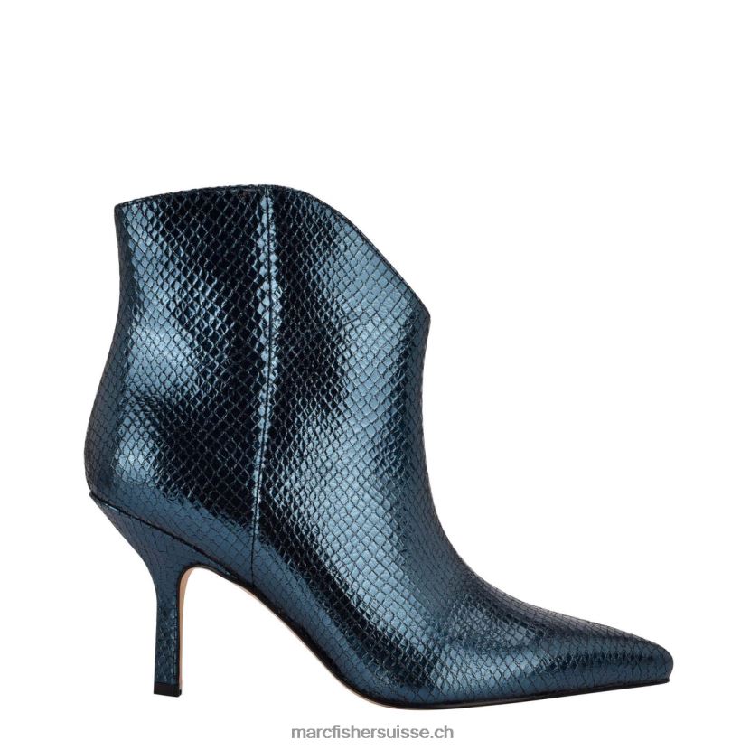 femmes Marc Fisher bottillon à bout pointu haylian 084JBX93 cuir imprimé serpent bleu