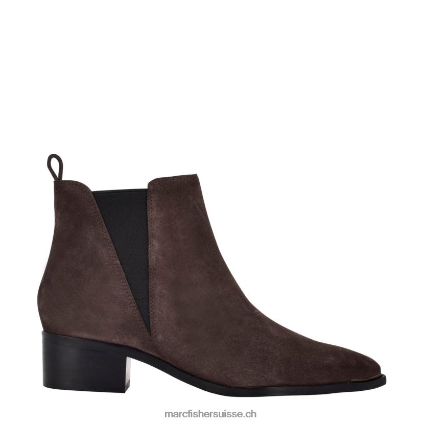 femmes Marc Fisher bottillon chelsea à bout pointu yale 084JBX128 daim marron foncé