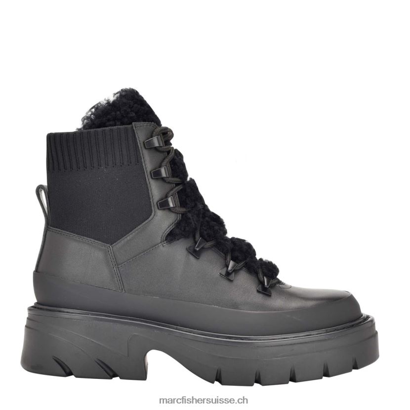 femmes Marc Fisher bottillon izuma à semelle luge 084JBX31 Cuir noir