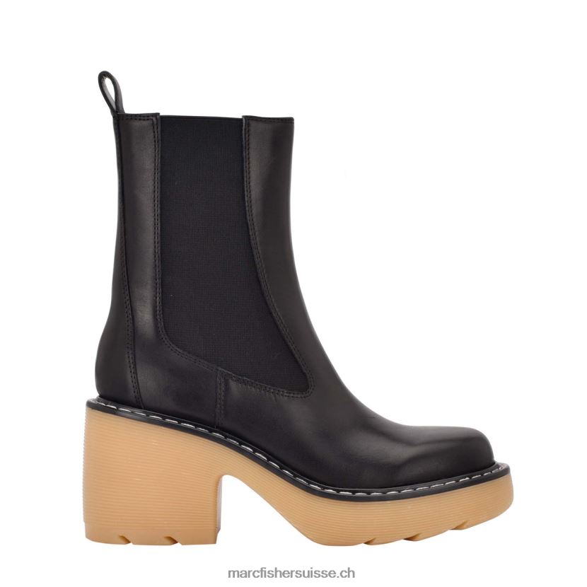 femmes Marc Fisher bottillon à semelle crantée fredy 084JBX49 cuir noir/naturel