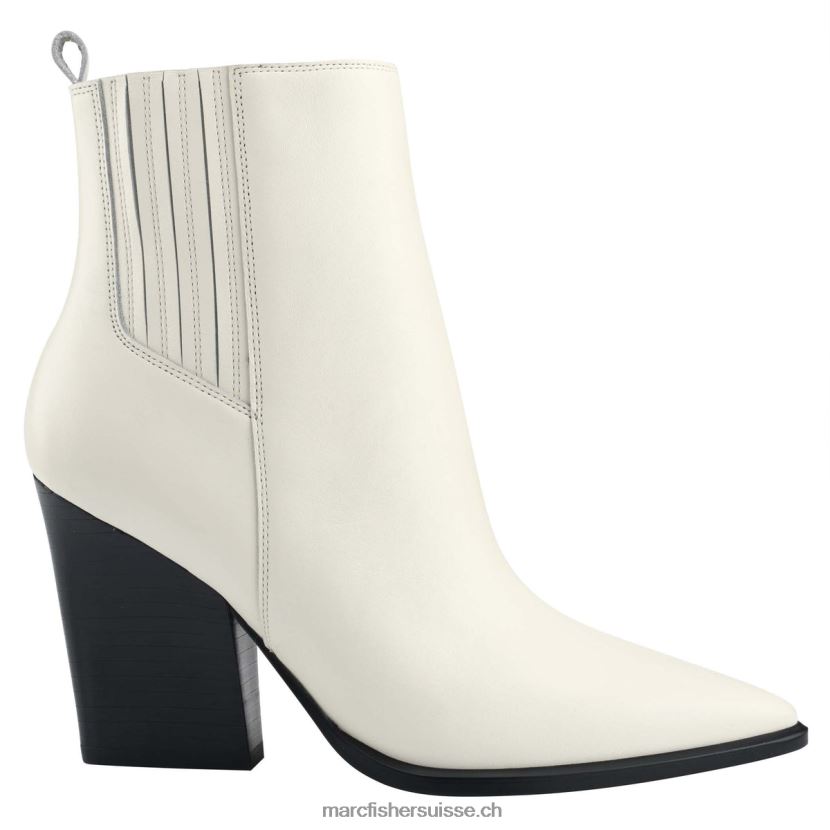 femmes Marc Fisher bottillon western à talons mariel 084JBX48 cuir crème chic
