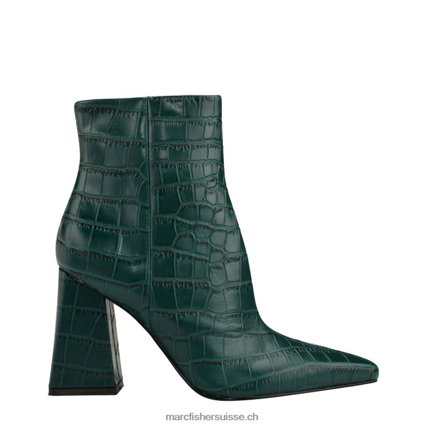 femmes Marc Fisher bottine à talon kulika 084JBX96 cuir embossé croco bleu sarcelle