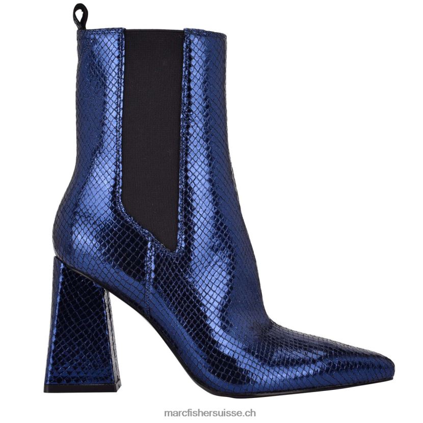 femmes Marc Fisher bottines à talons kylynn chelsea 084JBX108 cuir imprimé serpent bleu