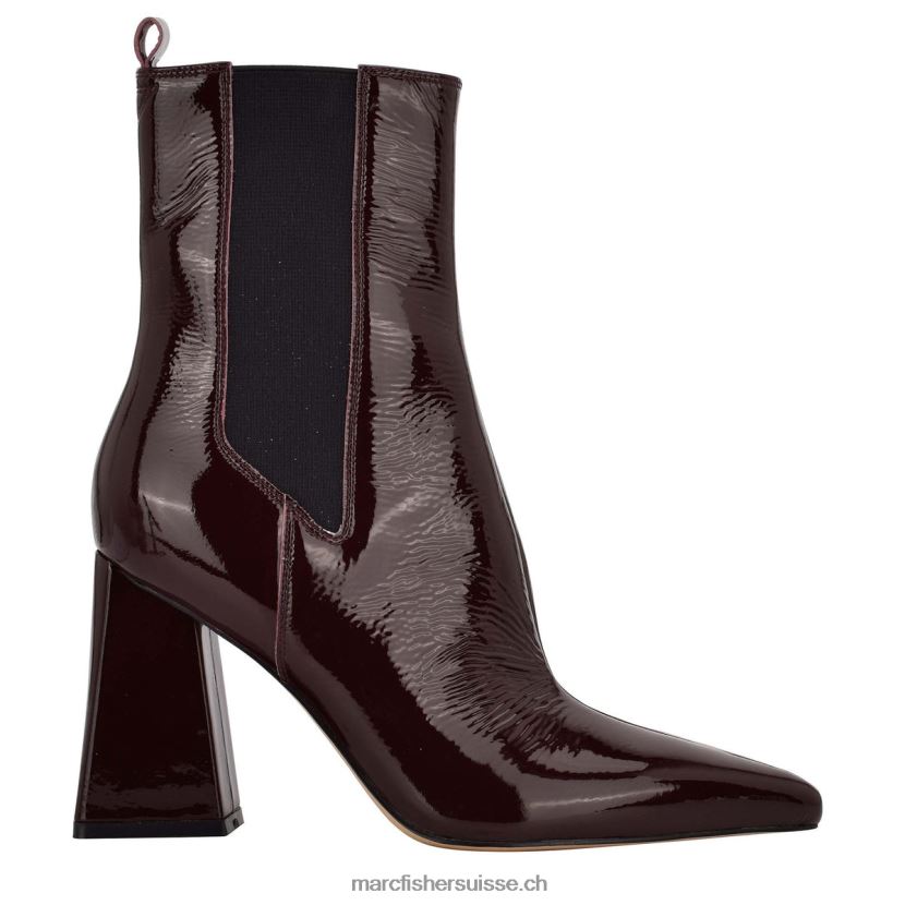 femmes Marc Fisher bottines à talons kylynn chelsea 084JBX97 cuir rouge foncé
