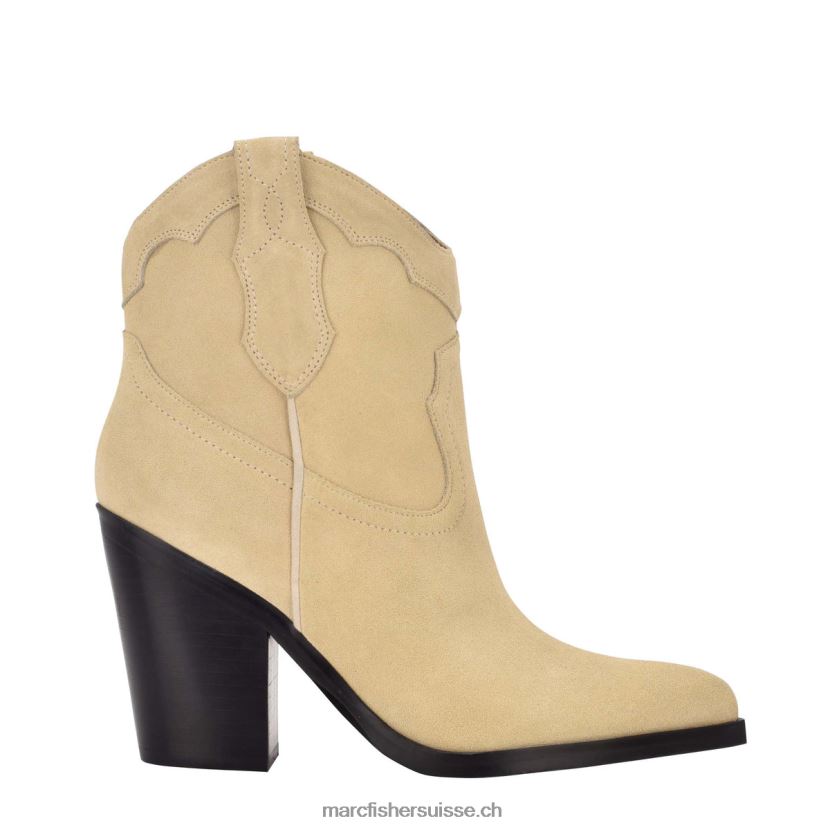 femmes Marc Fisher gona bottine western 084JBX106 daim naturel clair