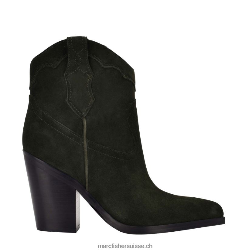 femmes Marc Fisher gona bottine western 084JBX107 daim vert foncé