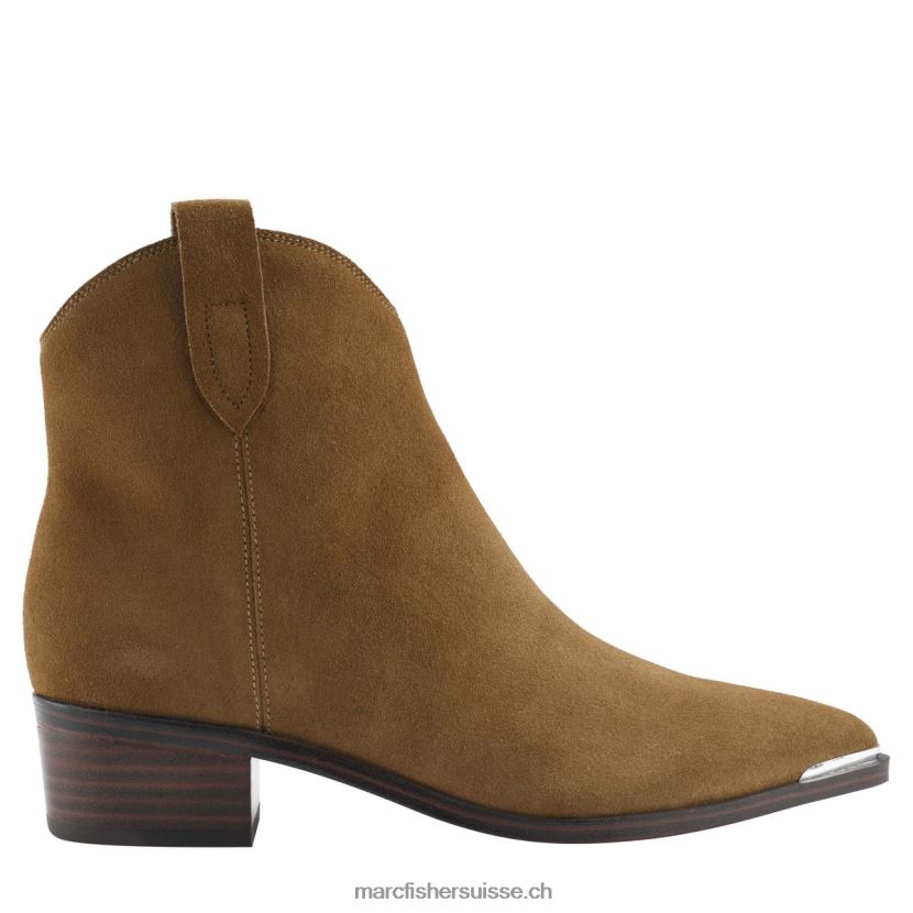 femmes Marc Fisher mikala bottillon western 084JBX110 suède cognac