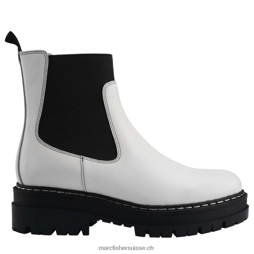 femmes Marc Fisher patrick chelsea bottillon à semelle luge 084JBX47 cuir blanc