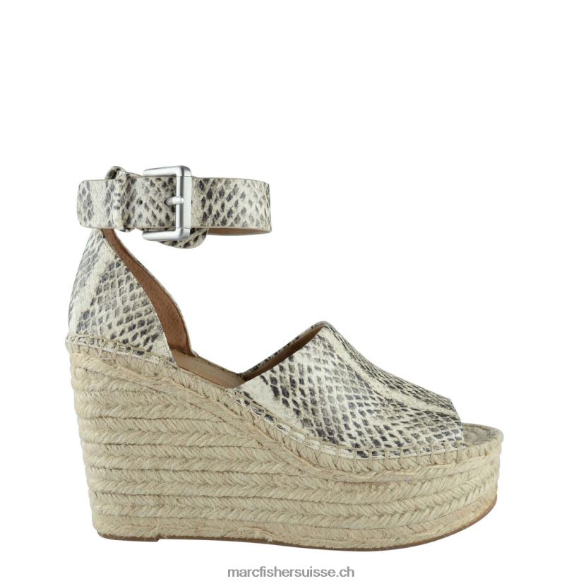 femmes Marc Fisher sandale compensée espadrille adalyn 084JBX268 serpent blanc multi