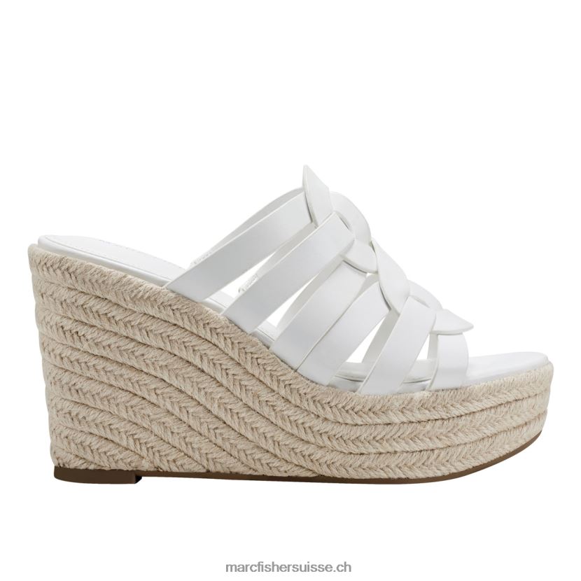 femmes Marc Fisher sandale compensée espadrille cazzie 084JBX240 blanc