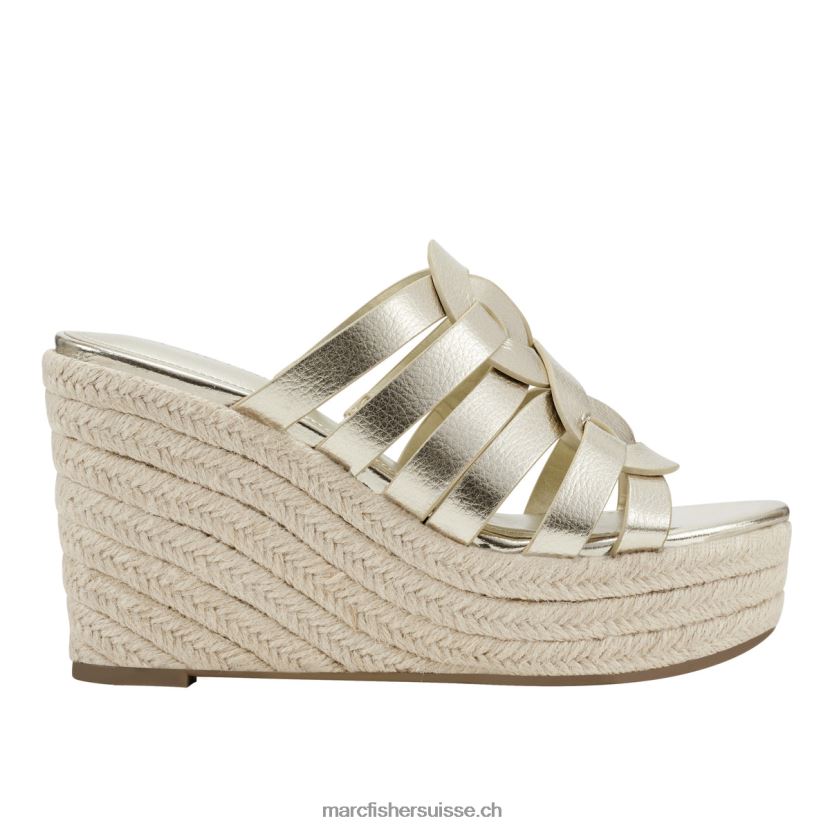 femmes Marc Fisher sandale compensée espadrille cazzie 084JBX246 or
