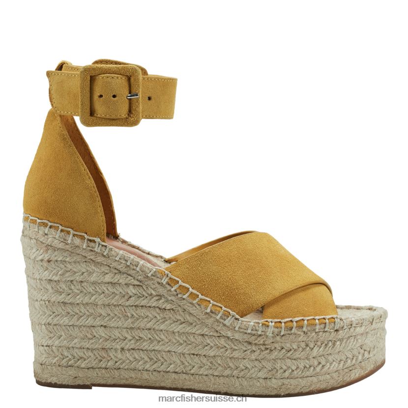 femmes Marc Fisher sandale compensée espadrille en mesure 084JBX224 jaune