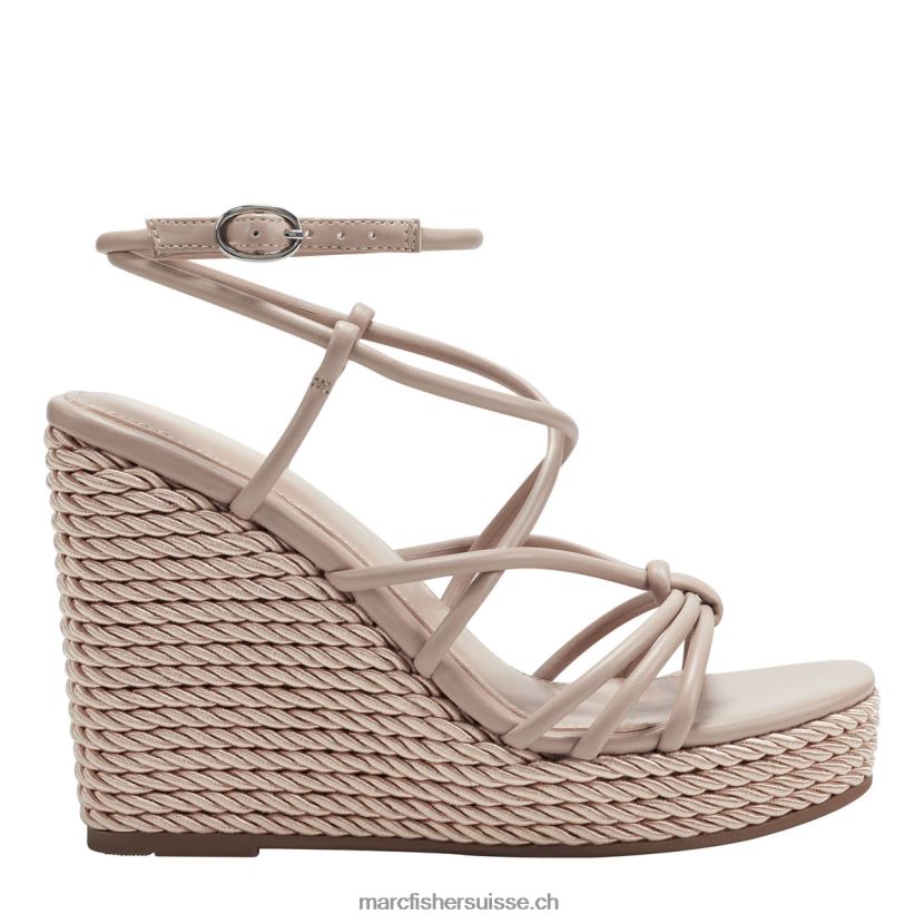 femmes Marc Fisher sandale compensée espadrille à lanières zarah 084JBX234 latté