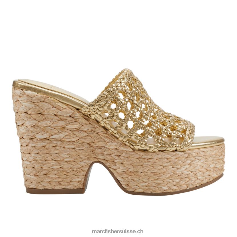 femmes Marc Fisher sandale à plateforme espadrille hollis 084JBX220 or