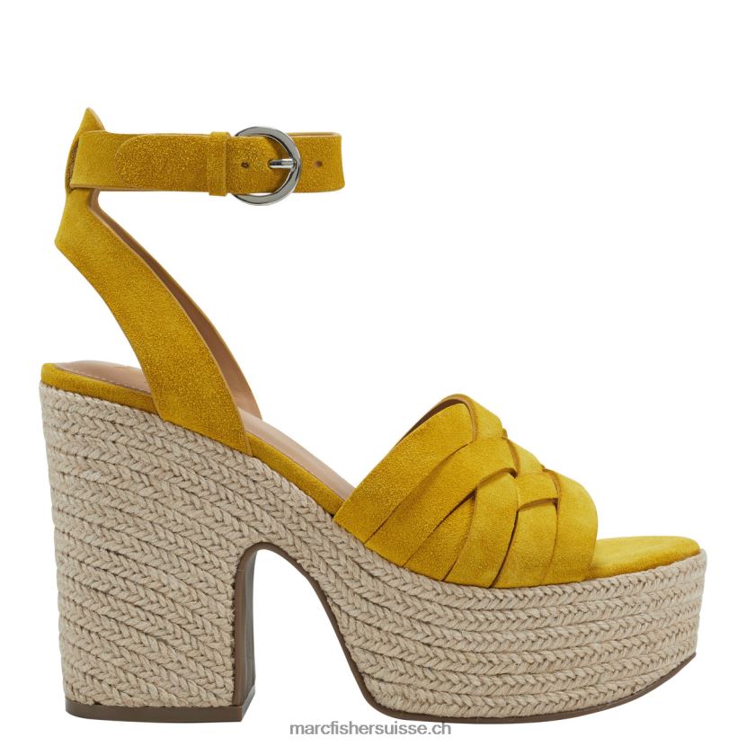 femmes Marc Fisher sandale plateforme espadrille oaten 084JBX251 jaune