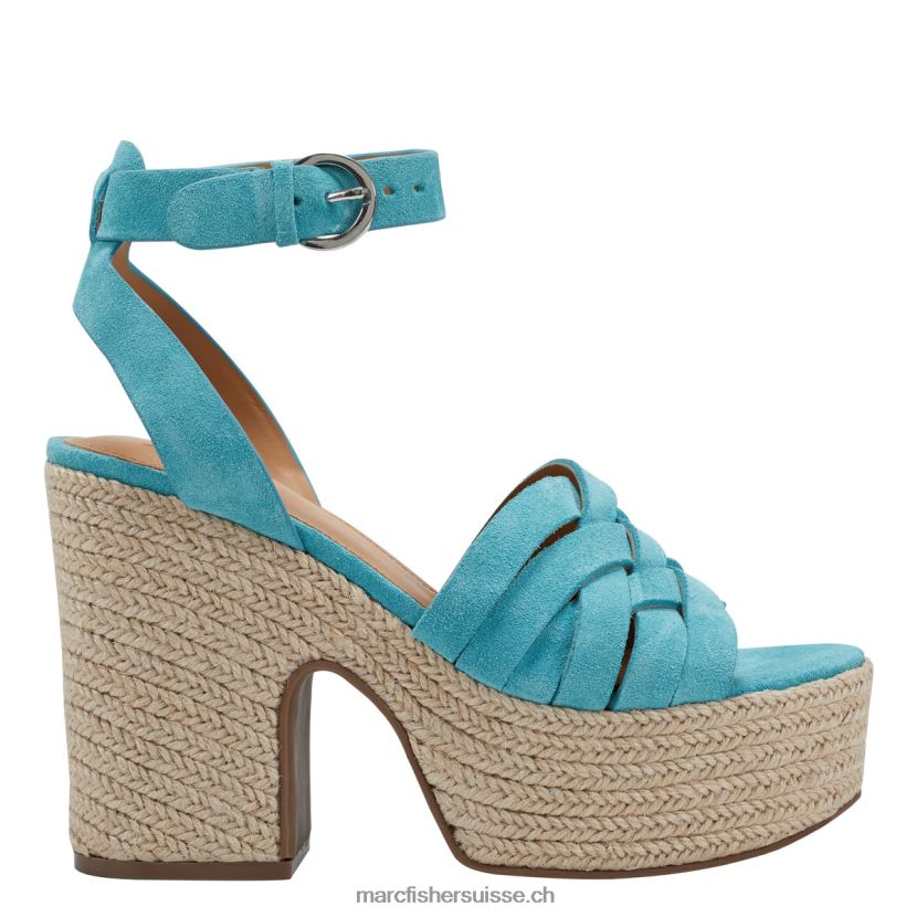 femmes Marc Fisher sandale plateforme espadrille oaten 084JBX254 bleu