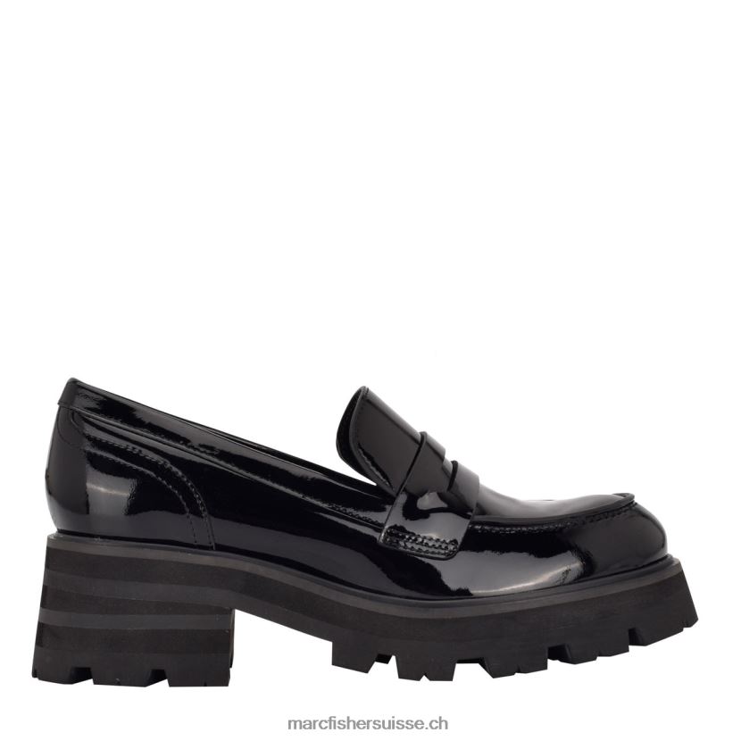 femmes Marc Fisher mocassins à semelle crantée latika 084JBX425 vernis noir