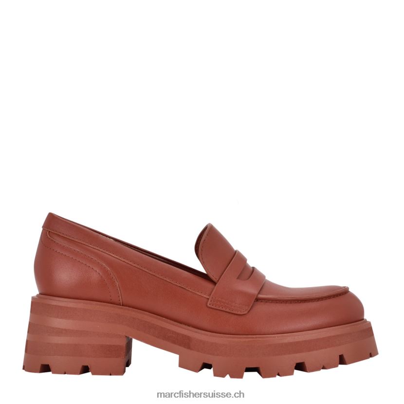 femmes Marc Fisher mocassins à semelle crantée latika 084JBX442 cuir marron