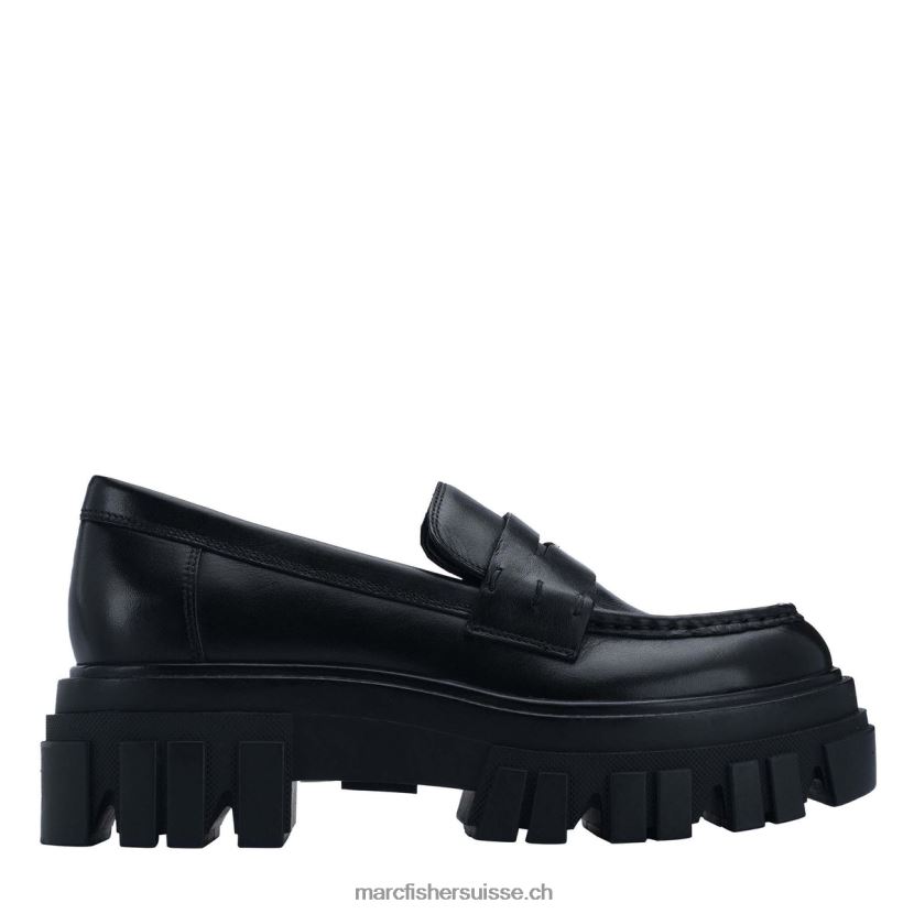 femmes Marc Fisher mocassins à semelle crantée morris 084JBX449 Cuir noir