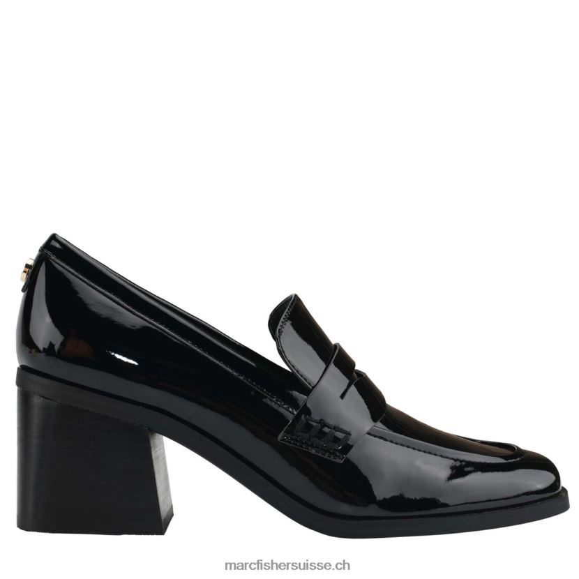 femmes Marc Fisher mocassins à talon kchris 084JBX424 vernis noir