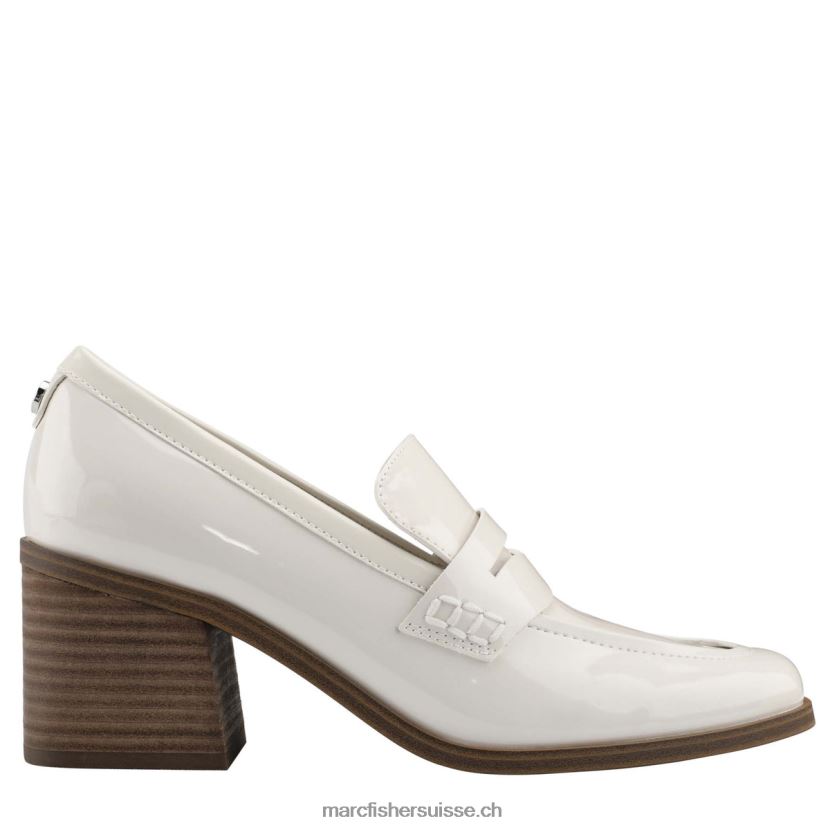 femmes Marc Fisher mocassins à talon kchris 084JBX441 verni crème chic