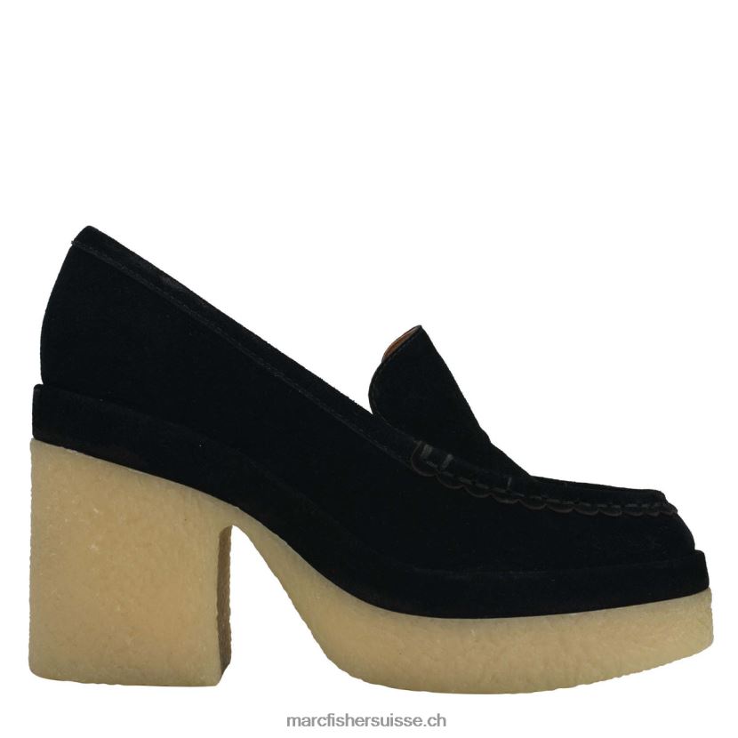 femmes Marc Fisher mocassins à talon lina 084JBX431 Suède noir