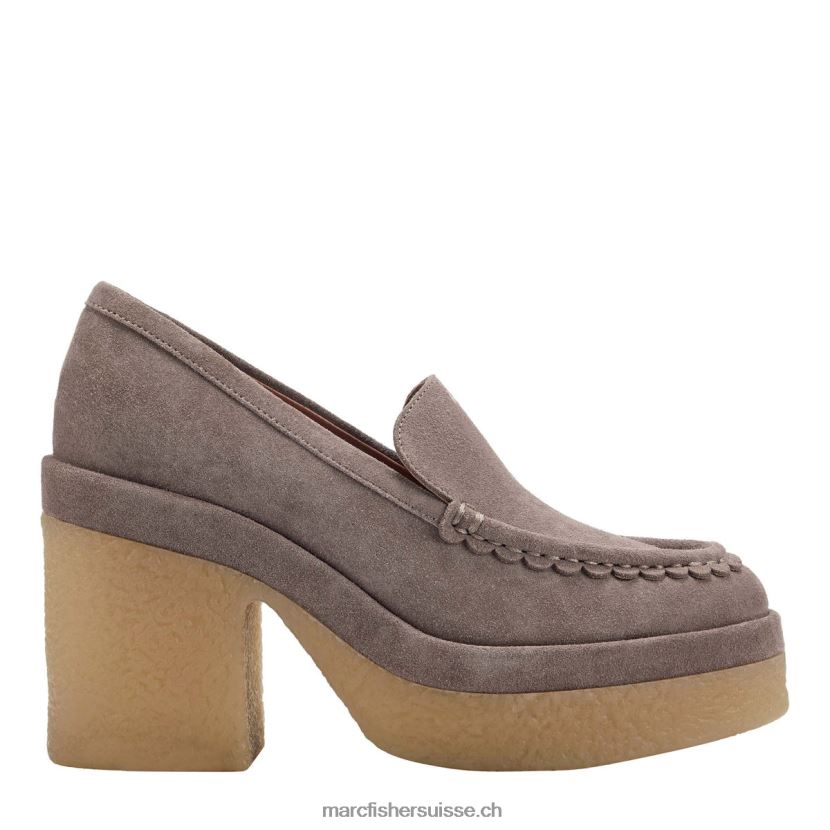 femmes Marc Fisher mocassins à talon lina 084JBX432 suède naturel moyen