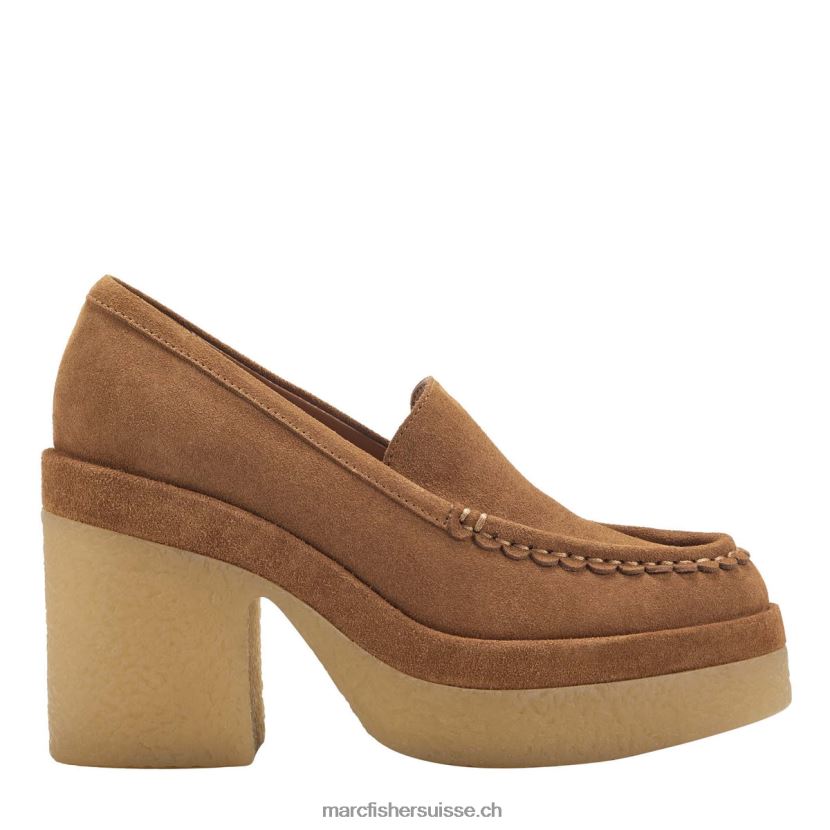 femmes Marc Fisher mocassins à talon lina 084JBX433 daim marron