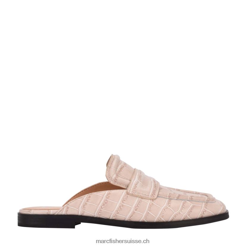 femmes Marc Fisher mules mocassins flyta 084JBX507 cuir gaufré croco naturel